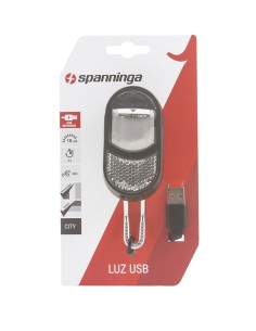 Spanninga koplamp Luz XB usb met lamphaak zwart