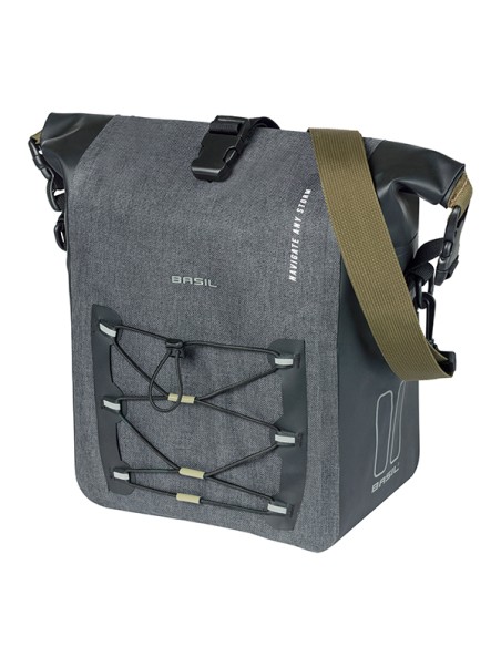 Basil fietstas enkel Navigator Storm M MIK Hooks zwart 15L