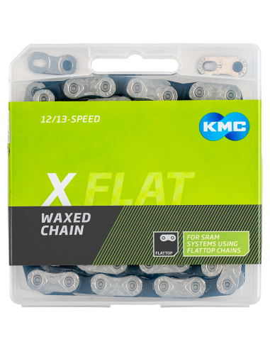 KMC ketting X Flattop SRAM 126s waxed silver/black