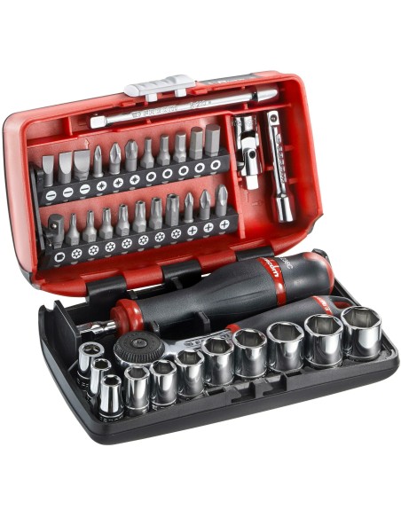 Facom dopsleutel set 1/4 Compact Nano met ratel 38-delig