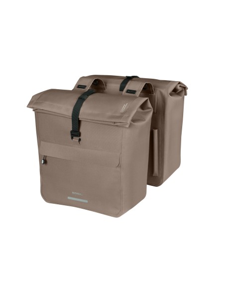 Basil fietstas dubbel Urban Dry Neo sage brown 46-52L
