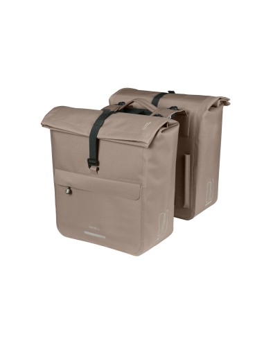 Basil fietstas dubbel Urban Dry Neo sage brown MIK 46-52L