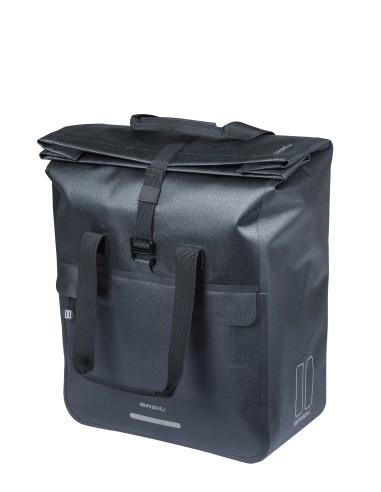 Basil shoppertas Urban Dry Neo MIK Hooks zwart 23-26L