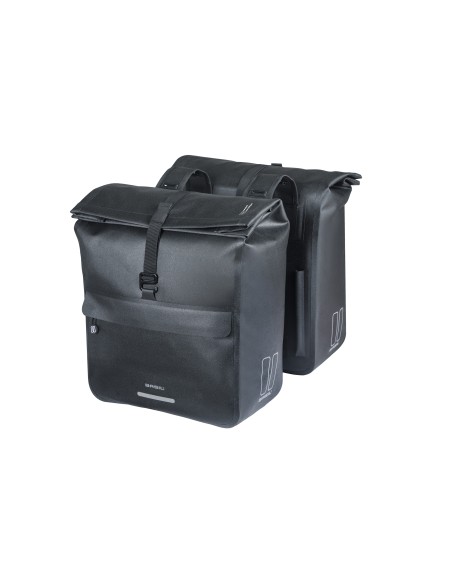 Basil fietstas dubbel Urban Dry Neo zwart 46-52L