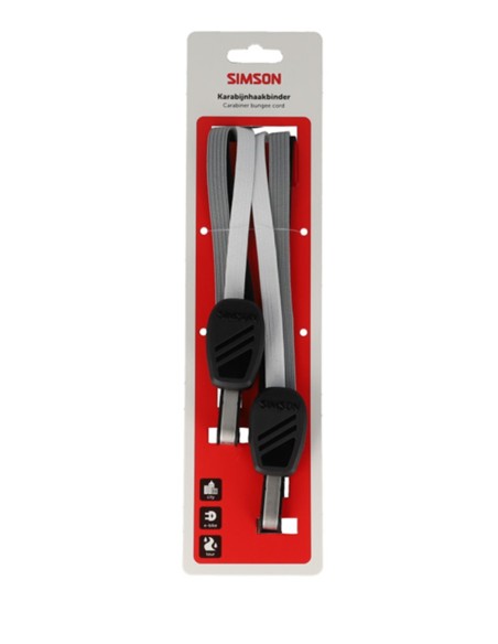 Simson karabijnhaakbinder 71cm zwart/wit/grijs