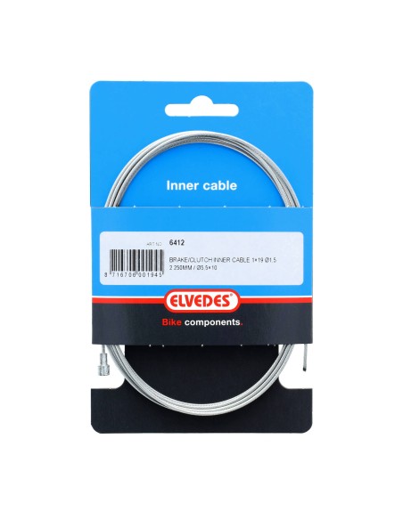 Elvedes rembinnenkabel gegalv 1.5mm V-nippel 2250mm