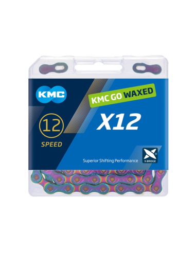 KMC ketting X12 aurora blauw 126s waxed
