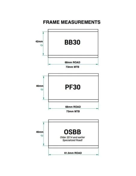 Praxis trapas adapter M24 Shimano OSBB Road 68mm