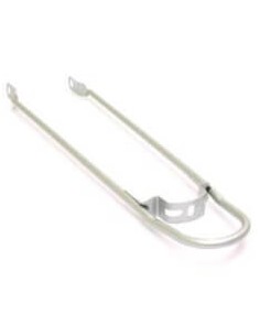 Spatbordstang achter bumper 28 zilver