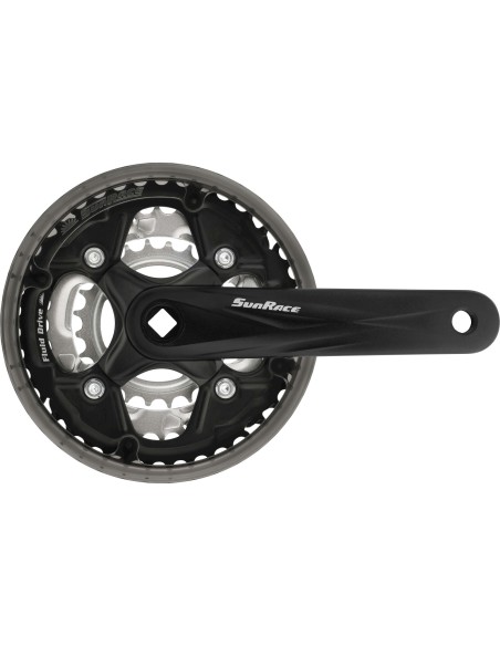Sunrace crankstel M50 42/34/24 zwart