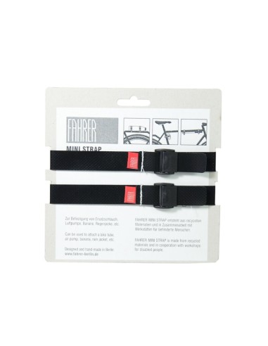 FAHRER Cargo Mini strap M 35x2cm zwart (2 stuks)