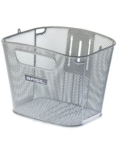 Basil mand Bold front FM 26L zilver 34x28x27cm