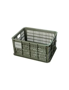 Basil fietskrat S moss green 17.5L recycled