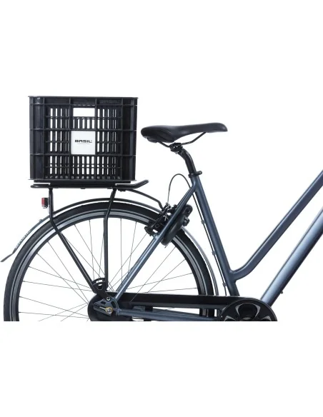 Basil fietskrat L 40L recycled zwart