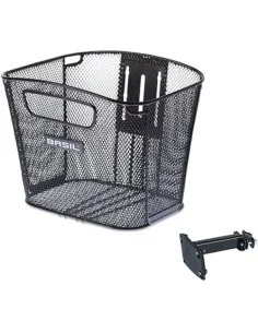 Basil mand Bold front FM + stuupenhouder FM zwart