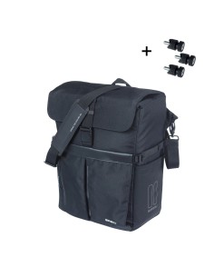 Basil schoudertas Move MIK Studs zwart 15L