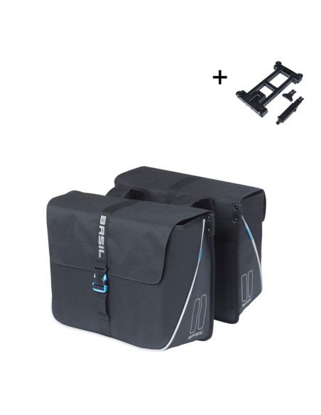 Basil fietstas dubbel Forte zwart MIK 35L