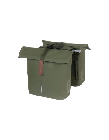 Basil fietstas dubbel City moss green MIK 28-32L