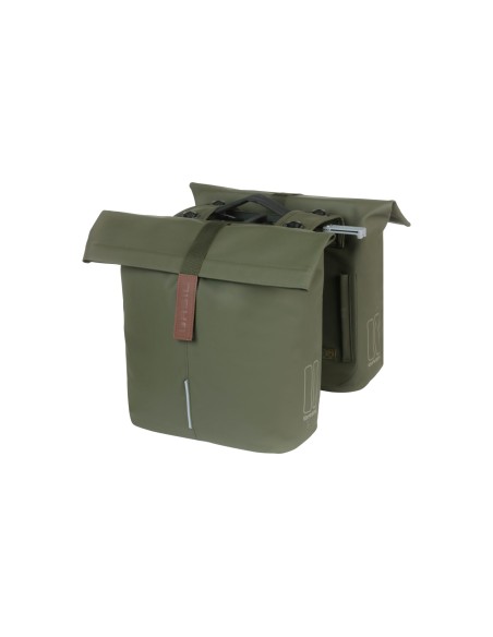Basil fietstas dubbel City moss green MIK 28-32L