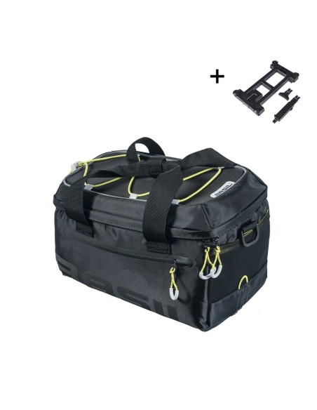 Basil dragertas Miles trunkbag zwart lime MIK 7L