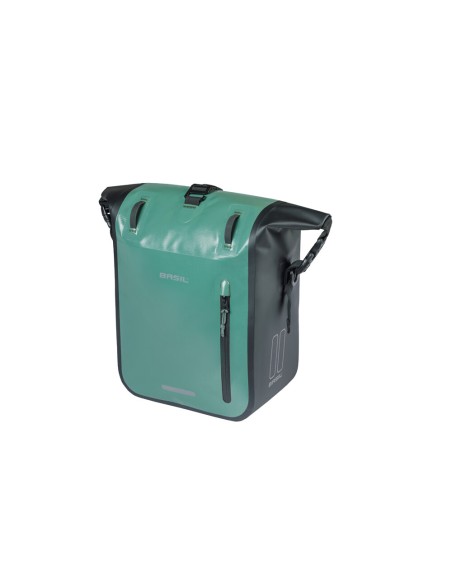 Basil fietstas enkel Rivo M MIK Hooks groen 12-15L
