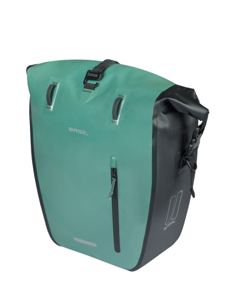 Basil fietstas enkel Rivo L MIK Hooks groen 25-31L
