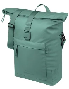 Basil schoudertas Brooklyn MIK Hooks zilver groen 17L