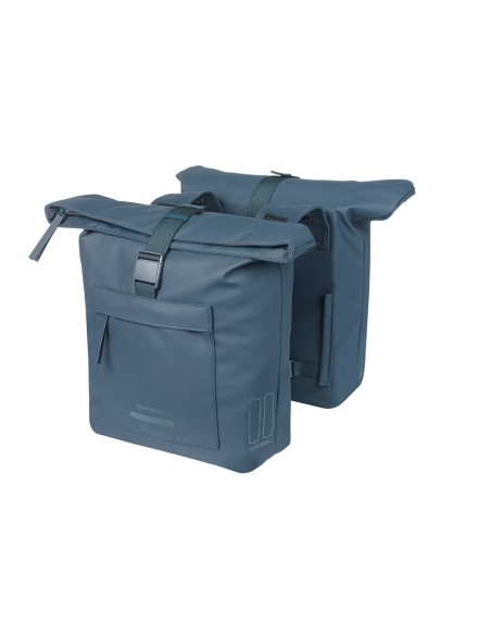 Basil fietstas dubbel Brooklyn marine blauw 41L