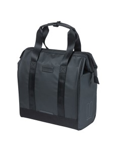 Basil Grand fietsshopper tarpaulin MIK Hooks 23L zwart