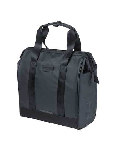 Basil Grand fietsshopper tarpaulin MIK Hooks 23L zwart