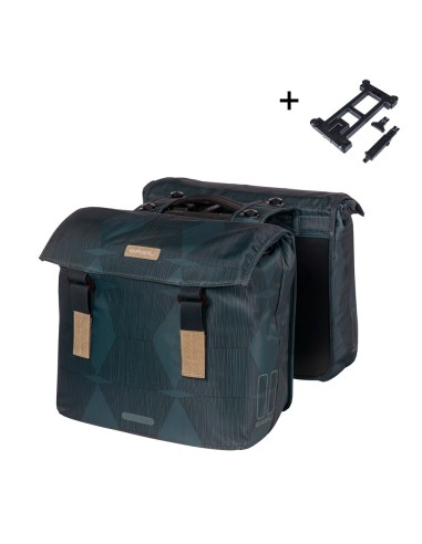 Basil fietstas dubbel Elegance estate blue MIK 40-49L
