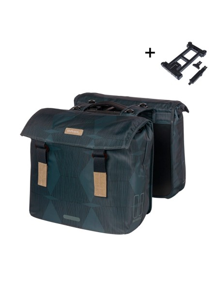Basil fietstas dubbel Elegance estate blue MIK 40-49L