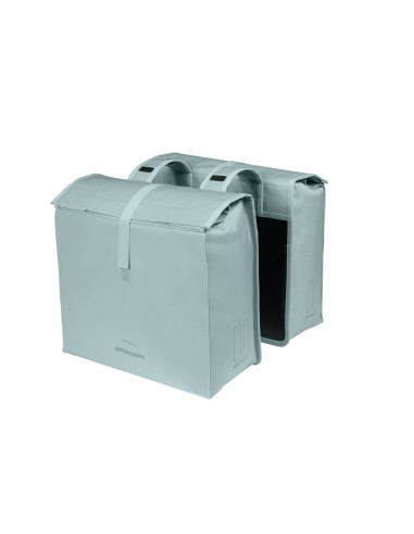 Basil fietstas dubbel Urban Load Pro silver blue 50-64L