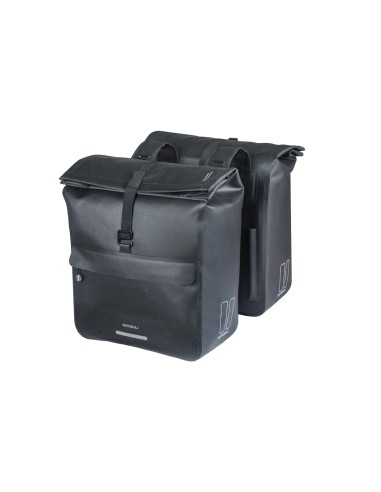 Basil fietstas dubbel Urban Dry Neo zwart 46-52L