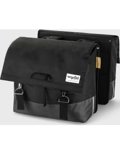 Urban Proof fietstas dubbel recycled zwart grijs 40L