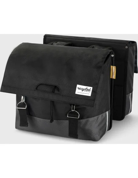 Urban Proof fietstas dubbel recycled zwart grijs 40L
