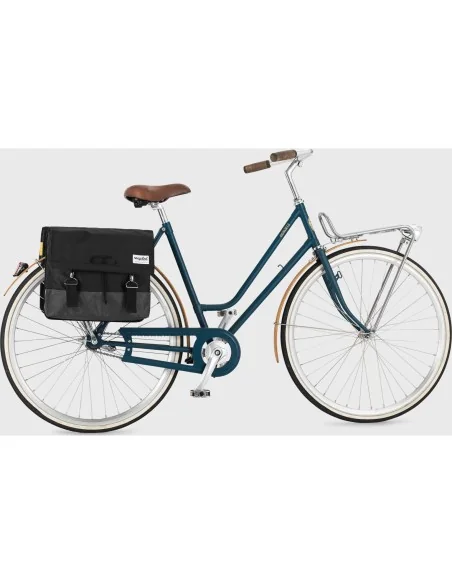Urban Proof fietstas dubbel recycled zwart grijs 40L