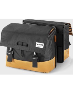 Urban Proof fietstas dubbel recycled grijs geel 40L