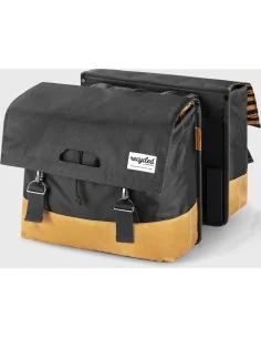 Urban Proof fietstas dubbel recycled grijs geel 40L