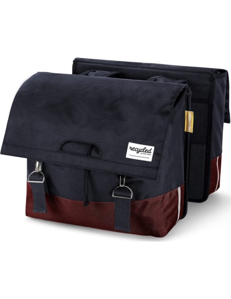 Urban Proof fietstas dubbel recycled rood grijs 40L