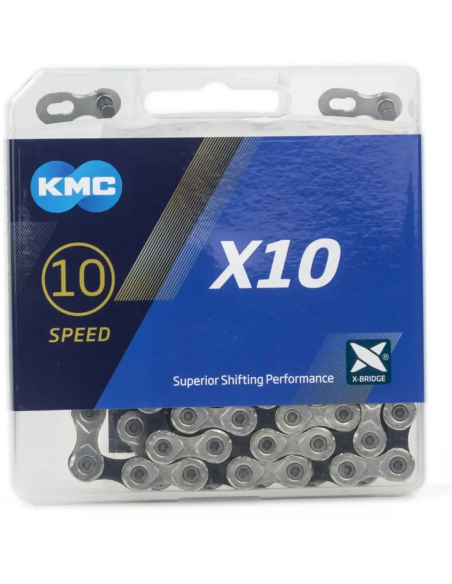 KMC ketting X10 silver/black 114s