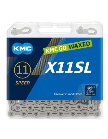 KMC ketting X11SL silver 118s waxed