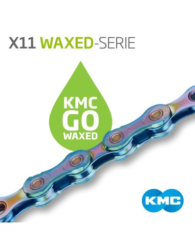 KMC ketting X11 aurora blauw 118s waxed