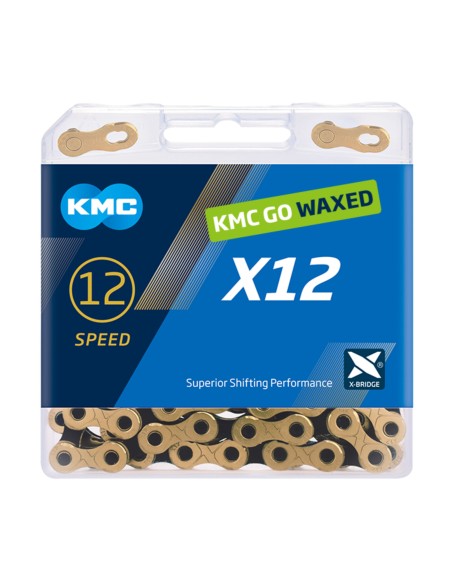 KMC ketting X12 gold/black 126s waxed