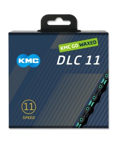 KMC ketting DLC11 black/celeste 118s waxed