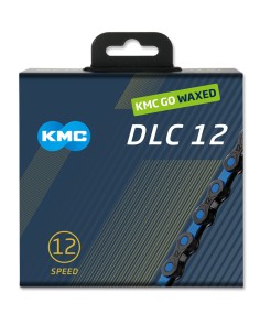 KMC ketting DLC12 black/blue 126s waxed