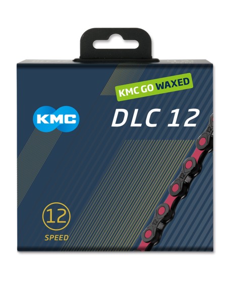 KMC ketting DLC12 black/pink 126s waxed