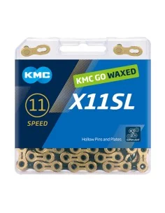 KMC ketting X11SL gold/black 118s waxed
