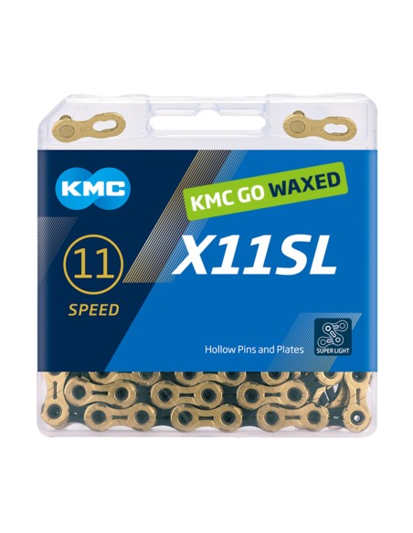 KMC ketting X11SL gold/black 118s waxed
