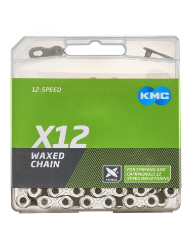 KMC ketting X12 silver/black 126s waxed